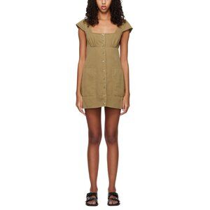 Staud NWT Khaki Julia Minidress In Rosemary Sz 12